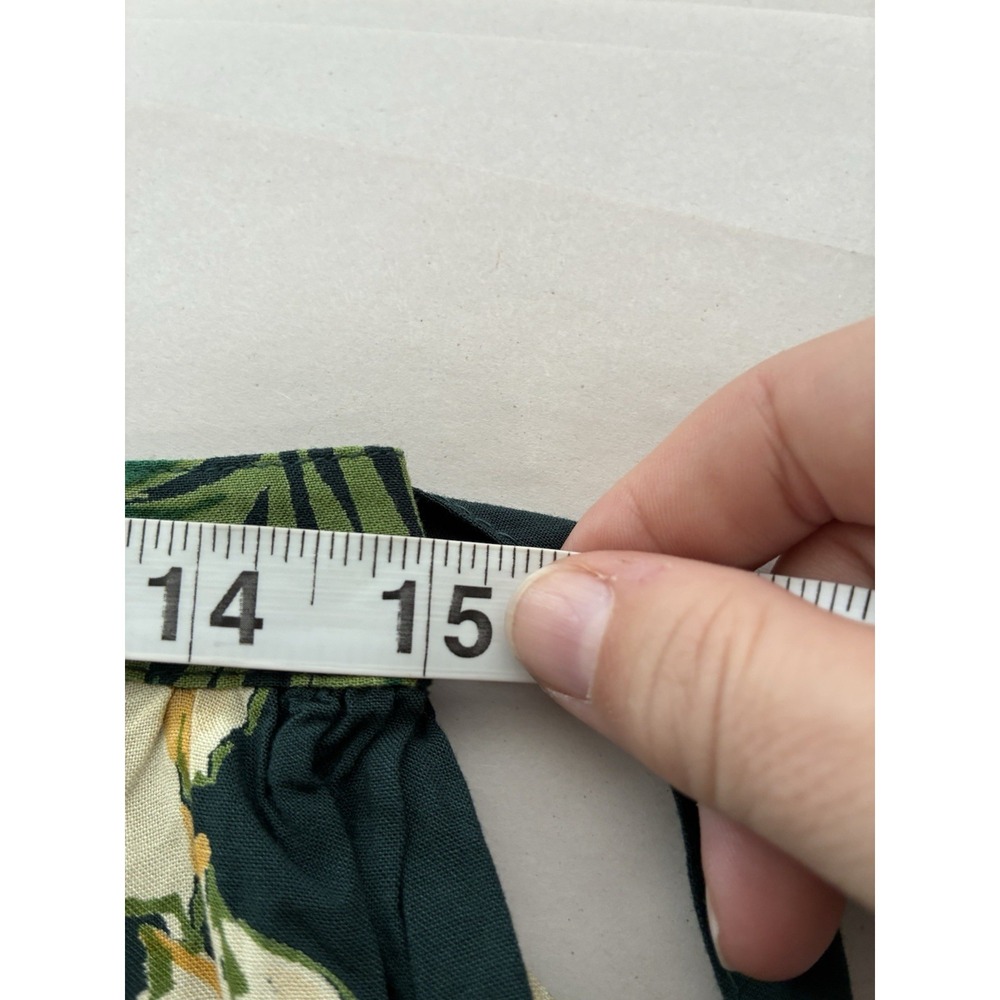 Patrons Of Peace Green Tropical Floral Pull On Maxi Skirt Sz M Side Slit Resort - Picture 5 of 8